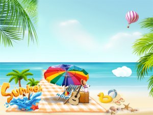 Summer Beach Slide Puzzle Game Online - Puzzle Game
