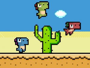 Pixel Dino Run Online Arcade Game